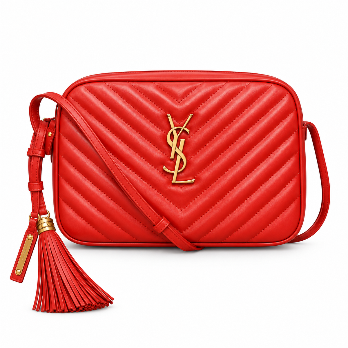 Saint Laurent YSL Lou Camera Bag – Red Gold