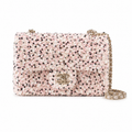 Chanel Floral Sequin Flap Bag | CC Turn-Lock Gold Chain Pink — 20cm