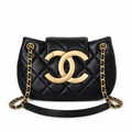 Chanel Classic Quilted Mini Vertical Flap Bag | CC Turn-Lock Chain Strap — 21cm