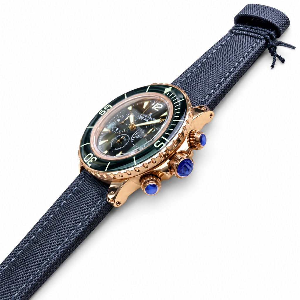 Blancpain Fifty Fathoms Flyback Chronograph – Rose Gold Black Dial Ceramic Bezel Swiss Automatic