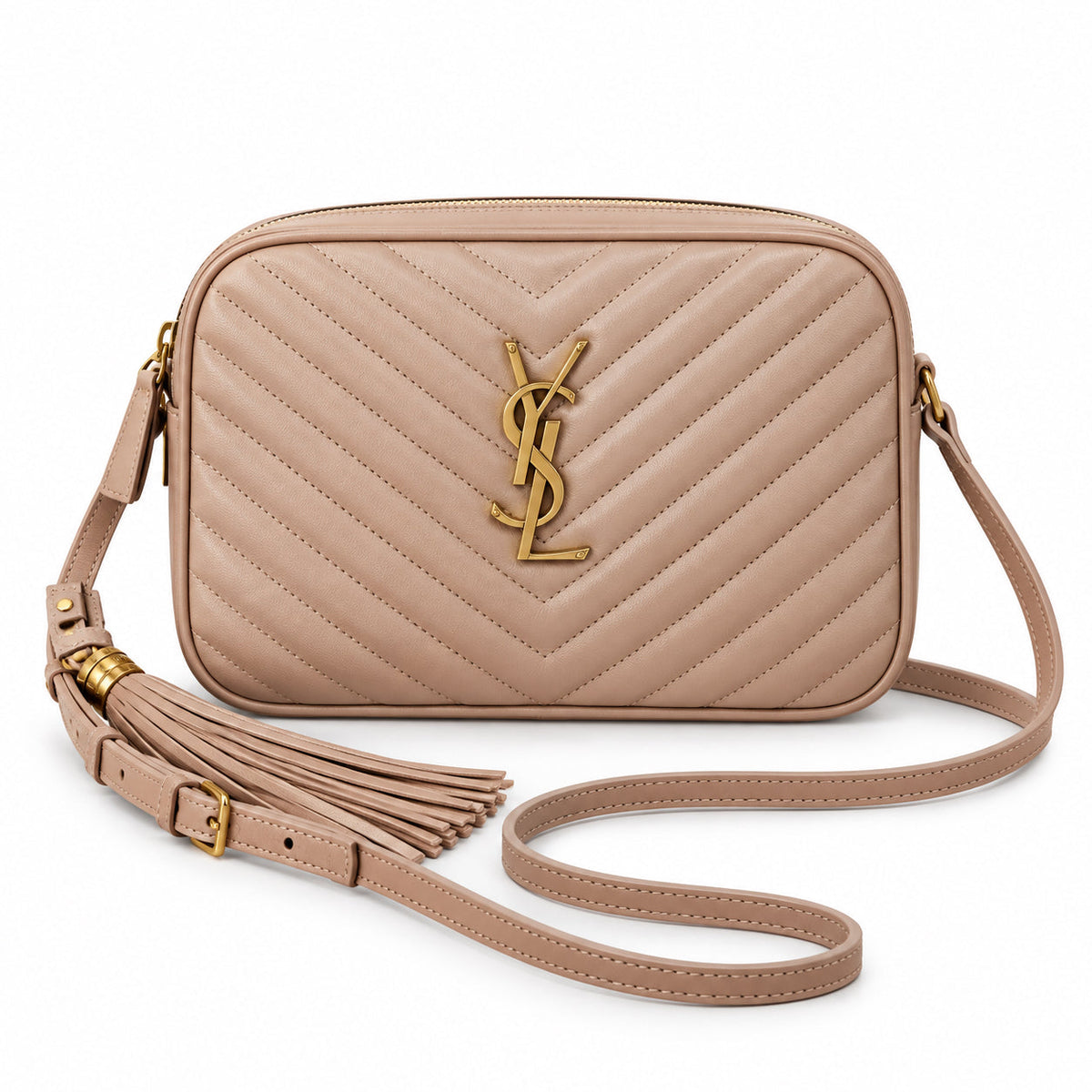 Saint Laurent YSL Lou Camera Bag – Blush Antique Gold
