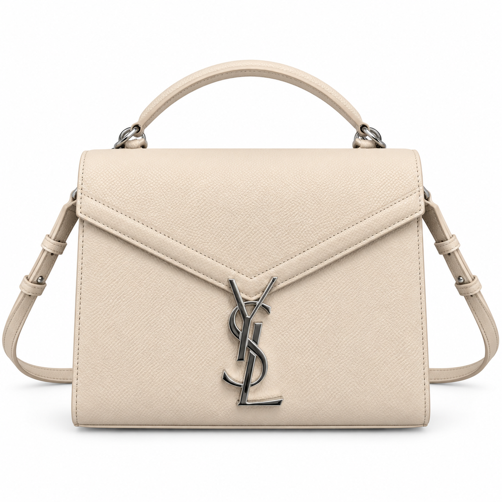 Saint Laurent Cassandra Medium – Cream Leather Silver YSL