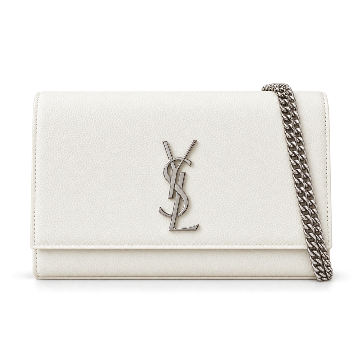 Saint Laurent YSL Kate Chain Bag – White Silver