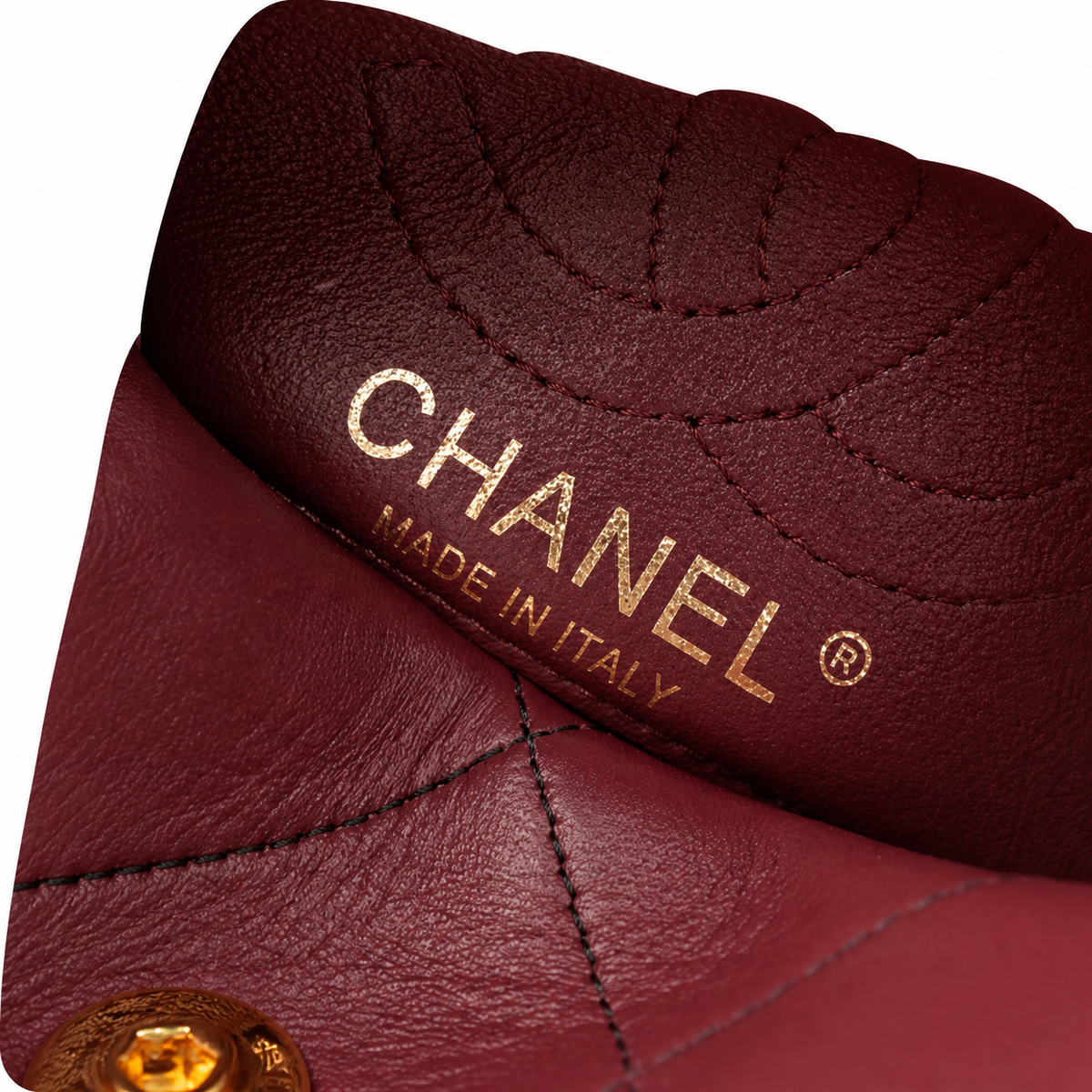 Chanel 22 Mini Shopping Bag Black Quilted Lambskin | CHANEL Tag & Burgundy Interior — 23cm