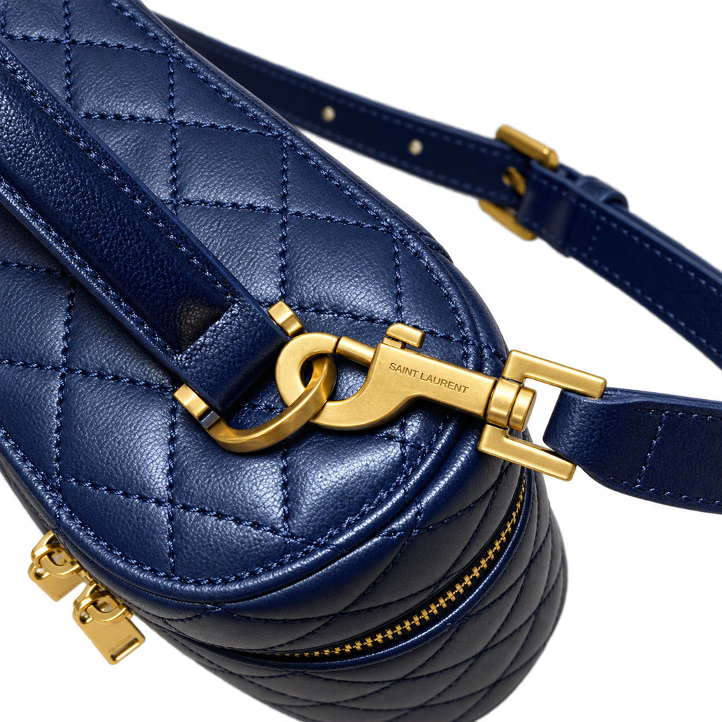 YSL Gaby Vanity Bag – Navy Blue Quilted Leather
