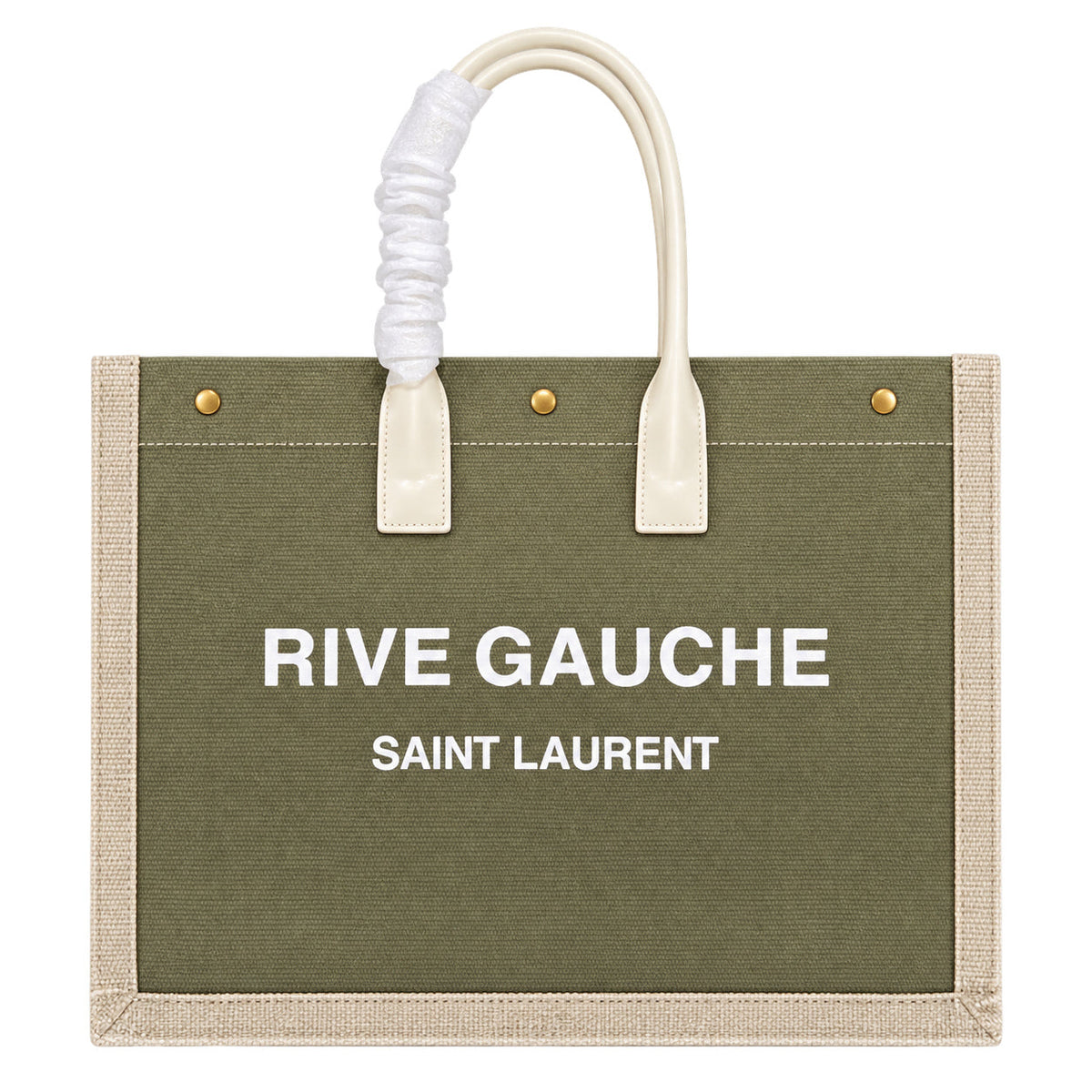 Saint Laurent Rive Gauche Tote – Khaki Cream