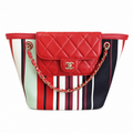 Chanel CC Quilted Wide Shoulder Tote | Gold Chain Handle — 41cm