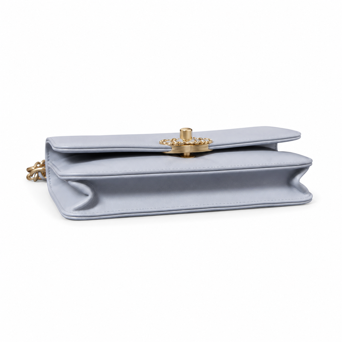 Chanel Classic Quilted Slim Flap Bag | CC Turn-Lock Leather Chain Strap — 12x19.5cm
