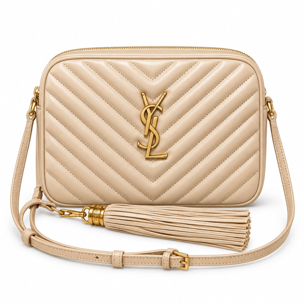 Saint Laurent YSL Lou Camera Bag – Powder Beige Gold