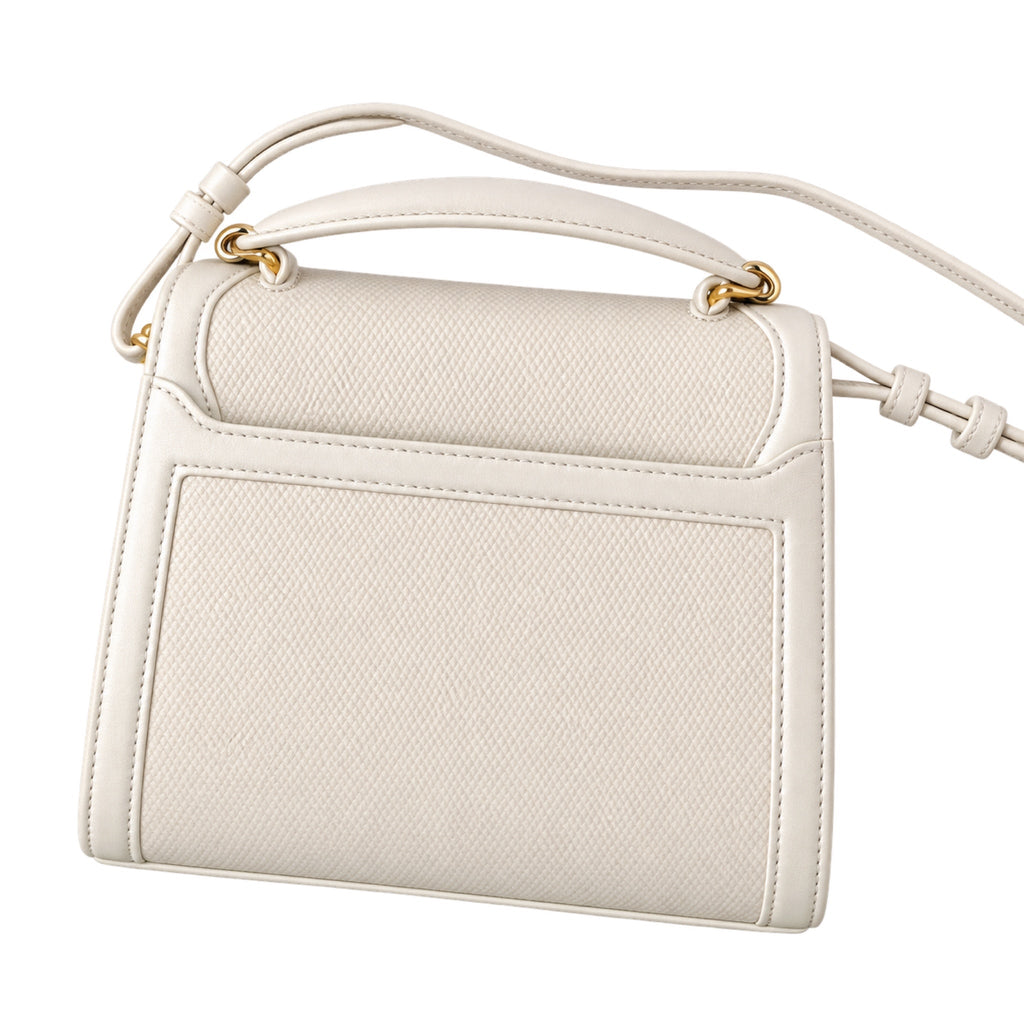 YSL Saint Laurent Cassandra Mini Top Handle Bag Ivory