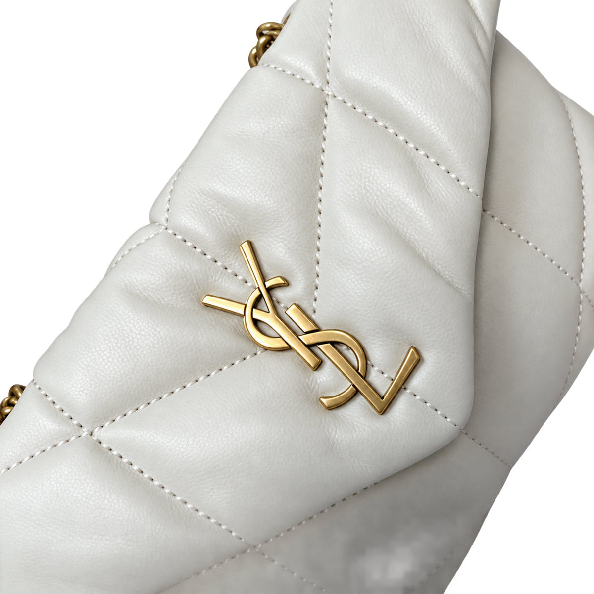 Saint Laurent YSL Loulou Puffer Bag – Cream Gold