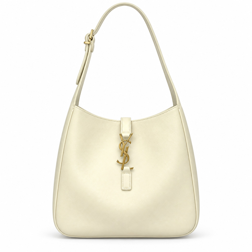 Saint Laurent YSL Le 5 à 7 Hobo – Cream Gold