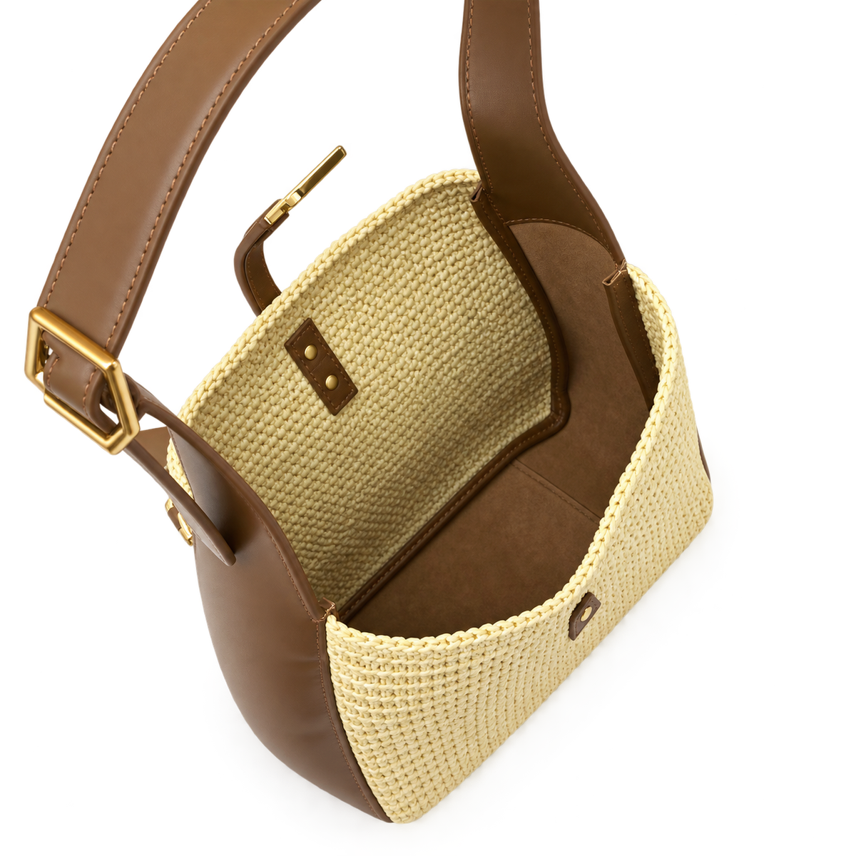 Saint Laurent YSL Le 5 à 7 Raffia Tote – Natural Brown