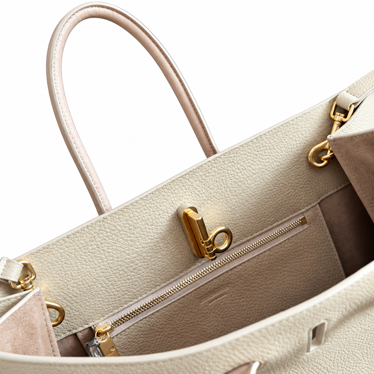 Burberry Cream Poise Textured Tote Bag