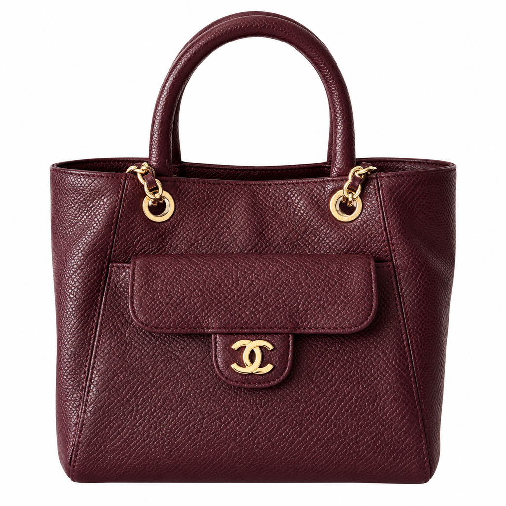 Chanel Neo Executive Caviar Tote Bag Burgundy Gold 25cm