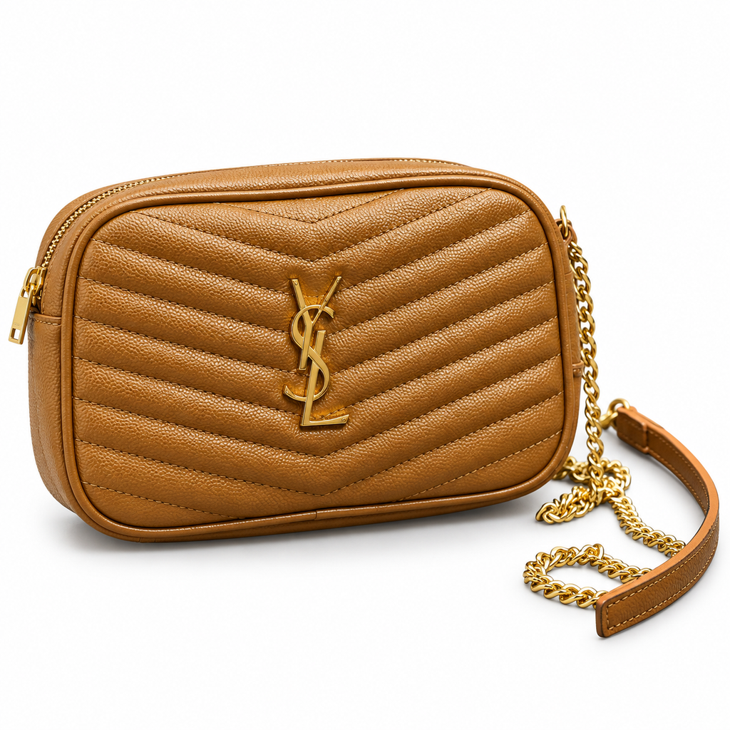 Saint Laurent YSL Lou Mini Camera Bag – Caramel Gold