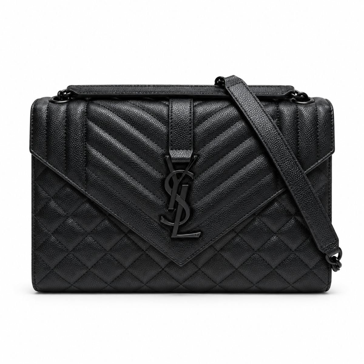 Saint Laurent YSL College Medium – Black on Black