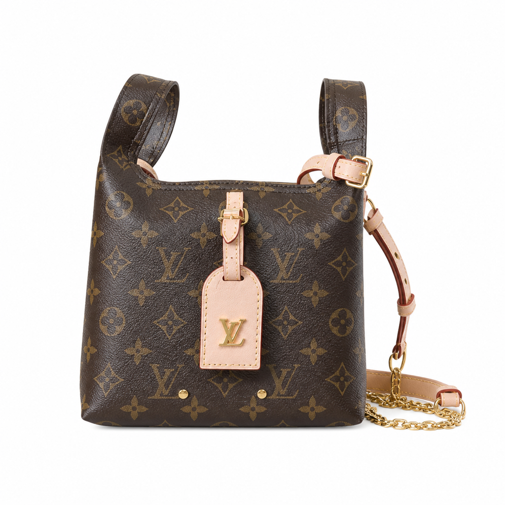 Louis Vuitton Tiny Backpack Monogram Canvas with Gold Chain and Vachetta Leather Tag